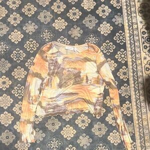 Abstract Print Long Sleeve Top